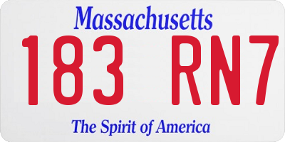 MA license plate 183RN7