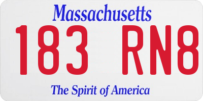 MA license plate 183RN8
