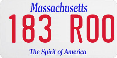 MA license plate 183RO0