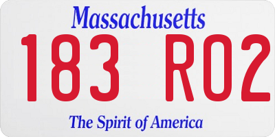MA license plate 183RO2