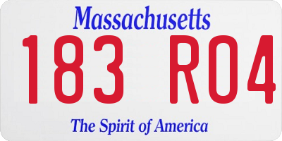 MA license plate 183RO4