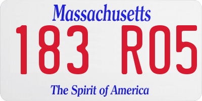 MA license plate 183RO5