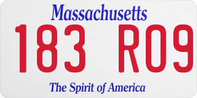 MA license plate 183RO9