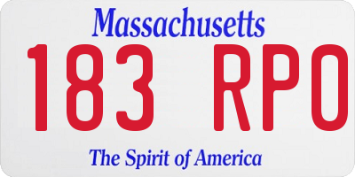 MA license plate 183RP0