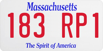 MA license plate 183RP1