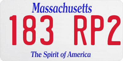 MA license plate 183RP2