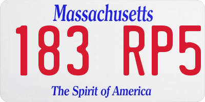 MA license plate 183RP5