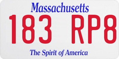 MA license plate 183RP8