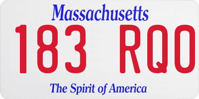 MA license plate 183RQ0