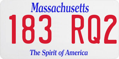 MA license plate 183RQ2