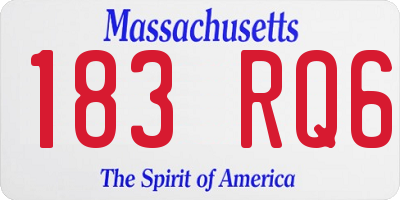 MA license plate 183RQ6