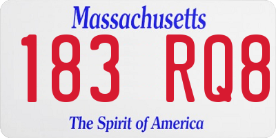 MA license plate 183RQ8