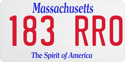 MA license plate 183RR0