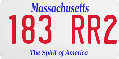 MA license plate 183RR2
