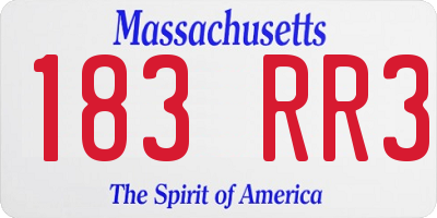 MA license plate 183RR3