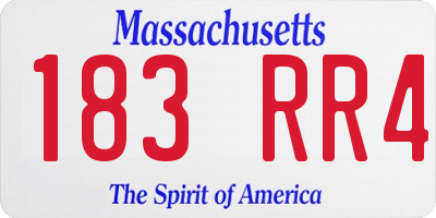 MA license plate 183RR4