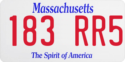 MA license plate 183RR5