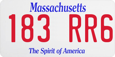 MA license plate 183RR6