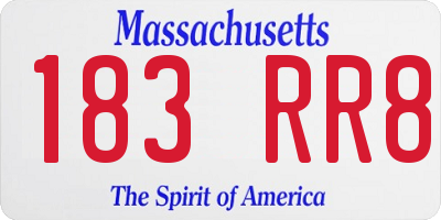 MA license plate 183RR8
