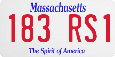 MA license plate 183RS1