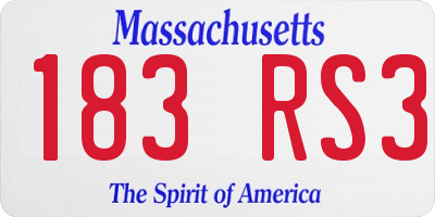 MA license plate 183RS3