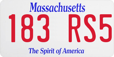 MA license plate 183RS5