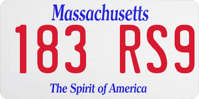 MA license plate 183RS9
