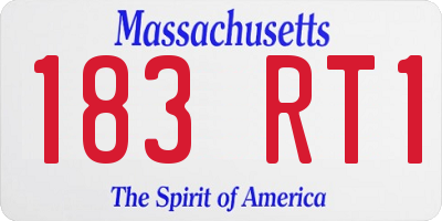 MA license plate 183RT1