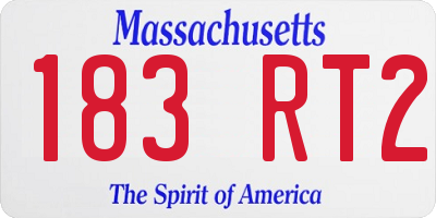 MA license plate 183RT2