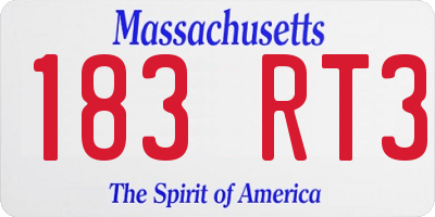MA license plate 183RT3