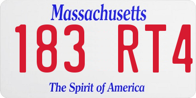 MA license plate 183RT4
