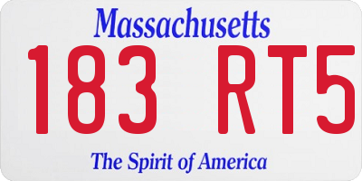 MA license plate 183RT5