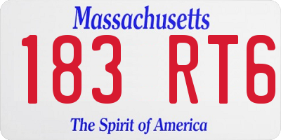 MA license plate 183RT6