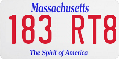 MA license plate 183RT8