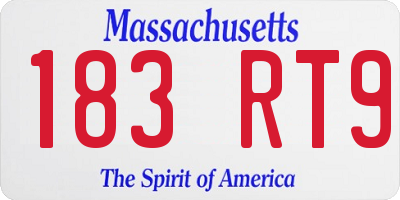 MA license plate 183RT9