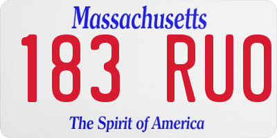 MA license plate 183RU0