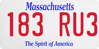 MA license plate 183RU3