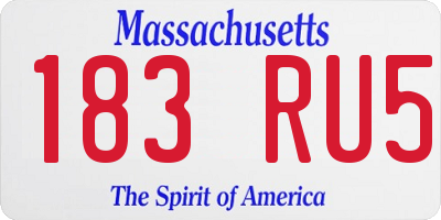 MA license plate 183RU5