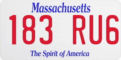 MA license plate 183RU6