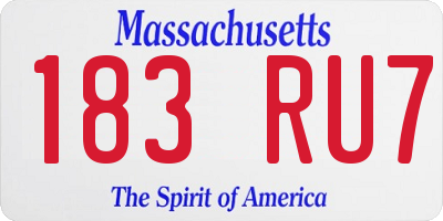 MA license plate 183RU7