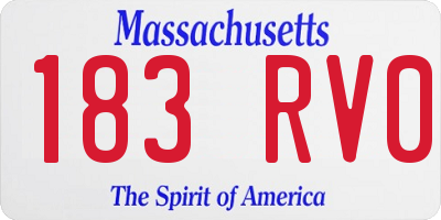 MA license plate 183RV0