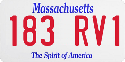 MA license plate 183RV1