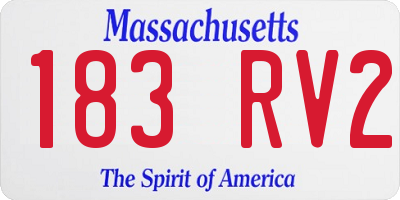 MA license plate 183RV2