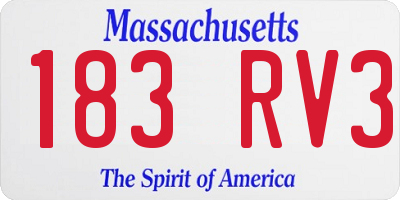 MA license plate 183RV3
