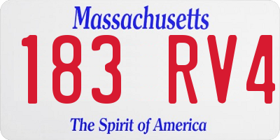 MA license plate 183RV4