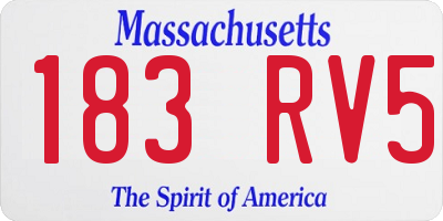 MA license plate 183RV5