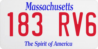 MA license plate 183RV6