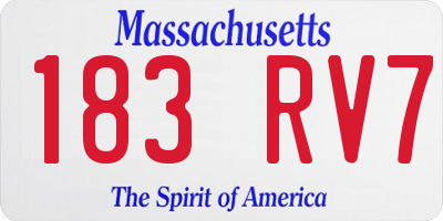 MA license plate 183RV7