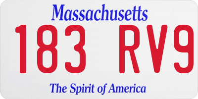 MA license plate 183RV9