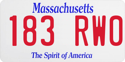 MA license plate 183RW0